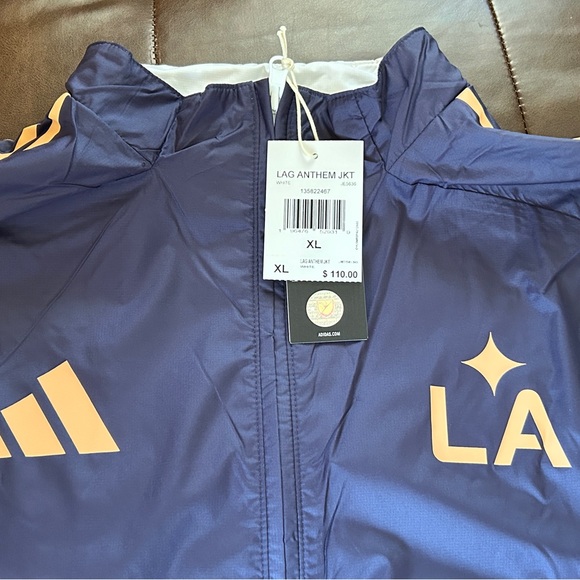 Galaxy By Harvic White and Gold LA Soccer Windbreaker Jacket - Picture 8 of 8